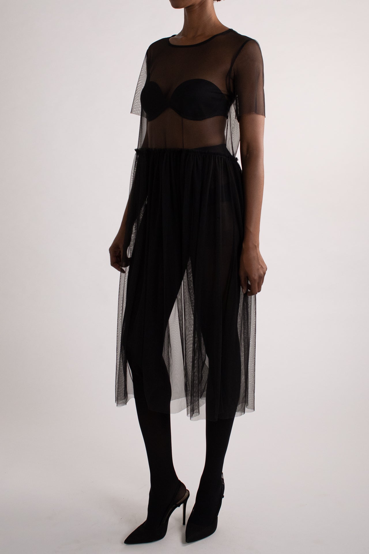 Black Sheer Tulle Dress