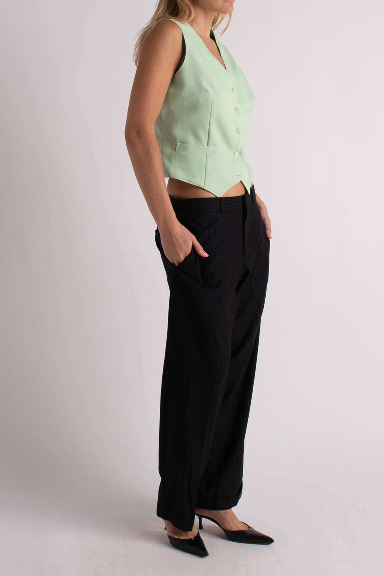 Mint Green Button Down Vest
