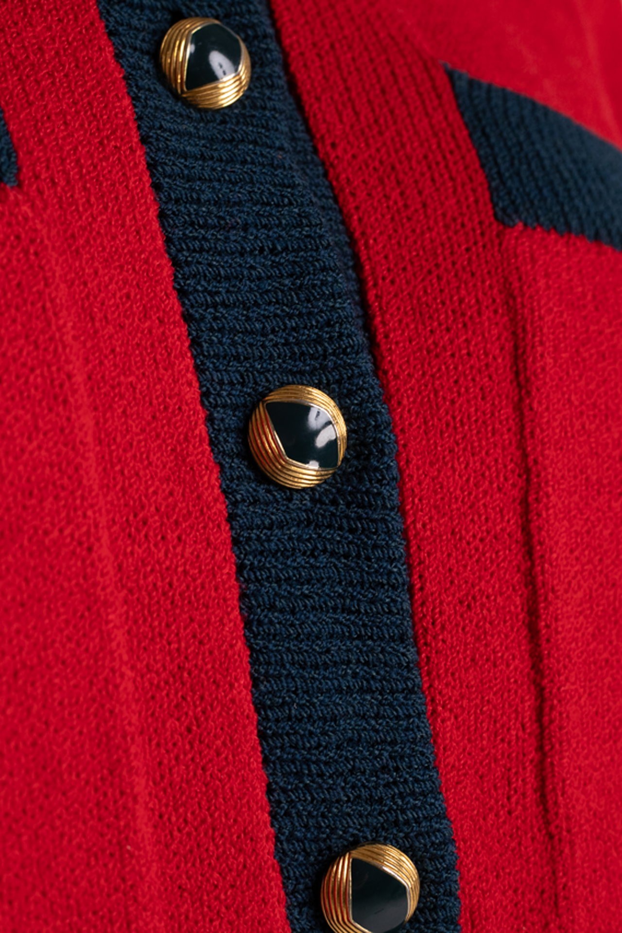Vintage Red & Blue Button Up Cardigan