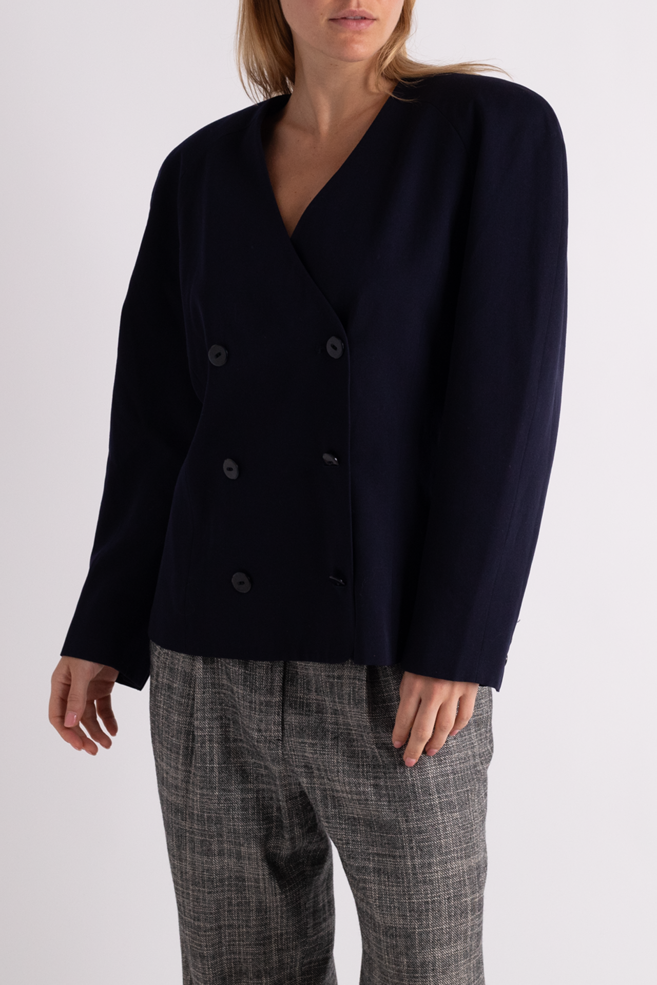 Vintage Navy Double Breasted Blazer