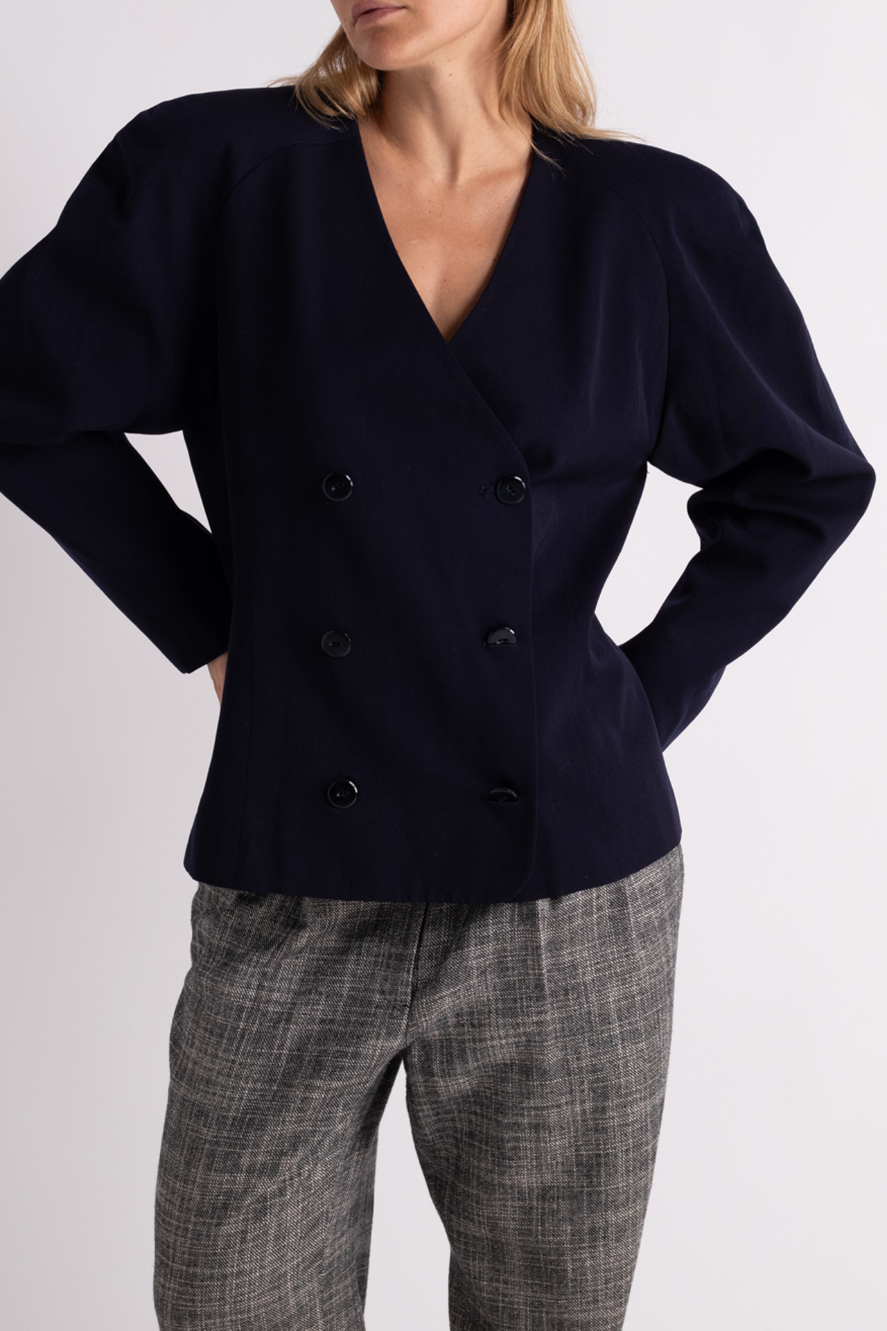 Vintage Navy Double Breasted Blazer
