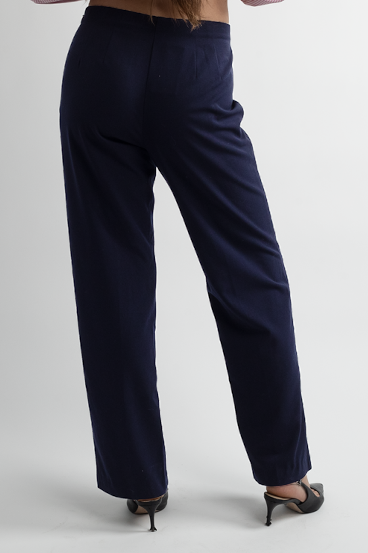 Navy Blue Straight Leg Trousers