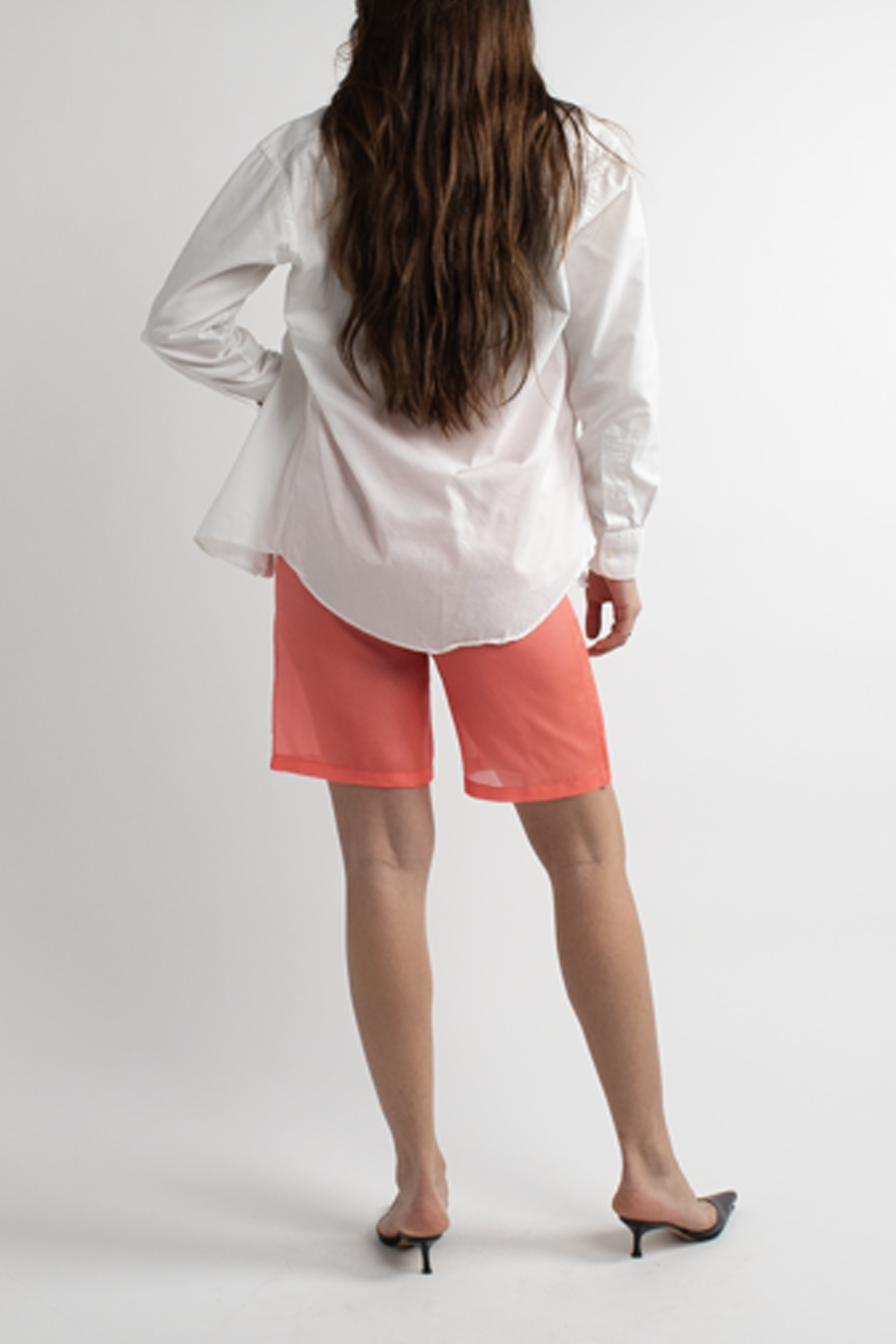 Sally LaPointe Neon High Waisted Long Shorts