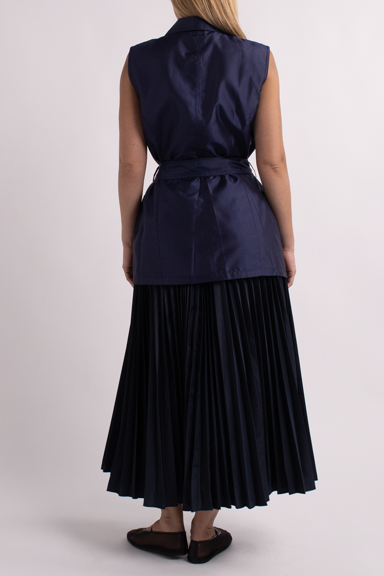 Vintage Blue Vest with Belt