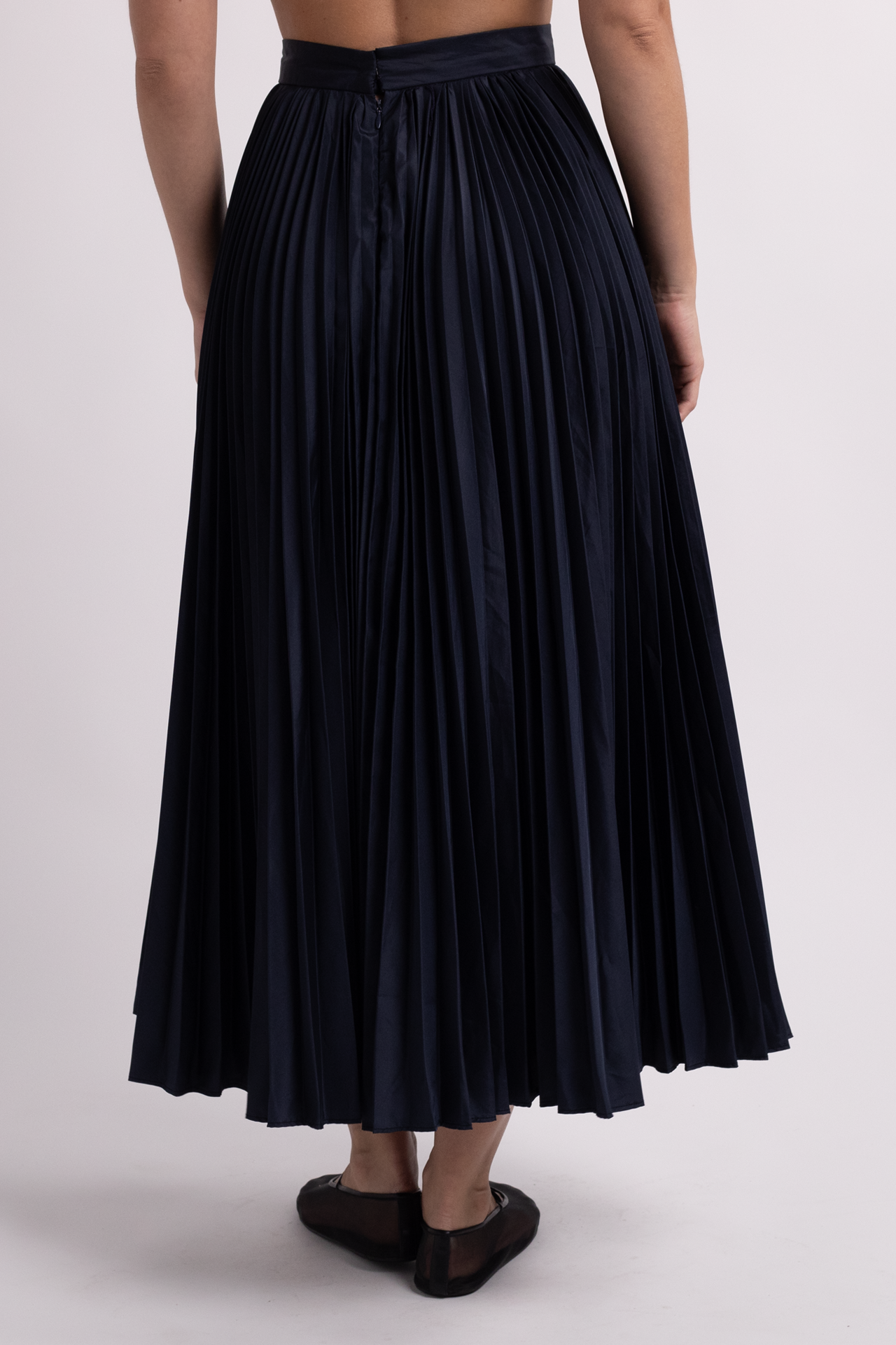 Vintage Maya Jornot Navy Pleated Skirt