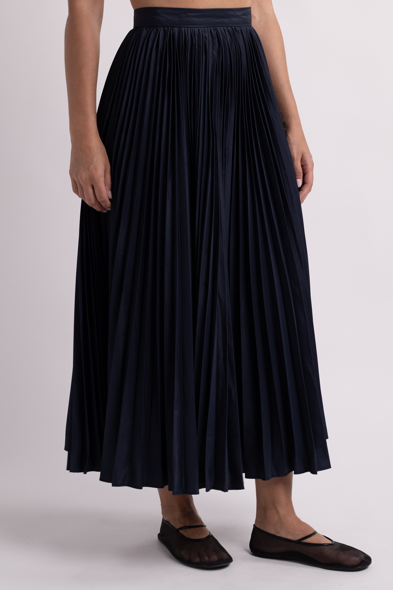 Vintage Maya Jornot Navy Pleated Skirt