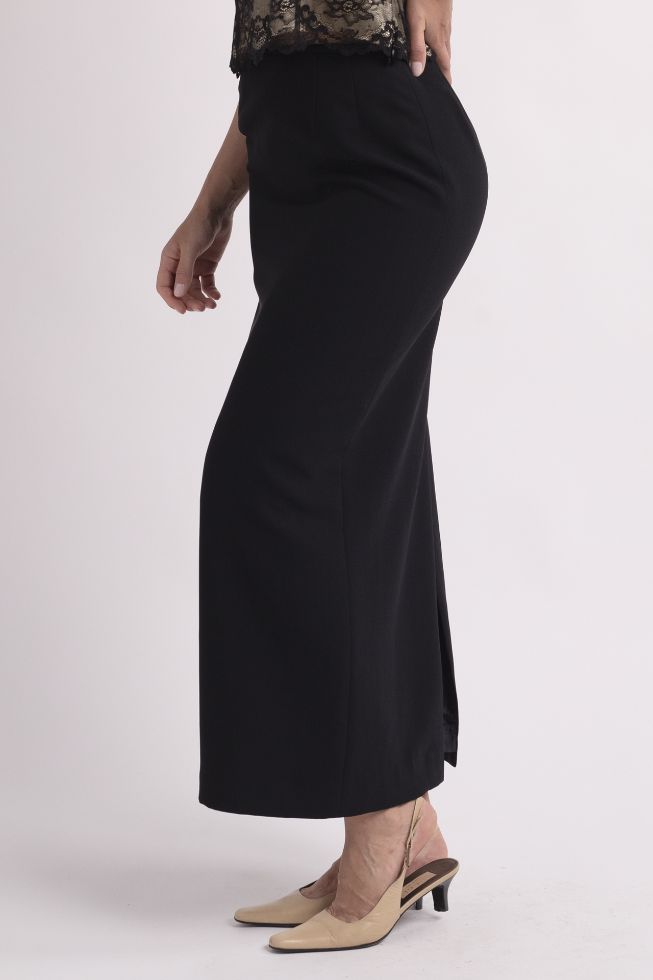Vintage Kasper Black Maxi Skirt