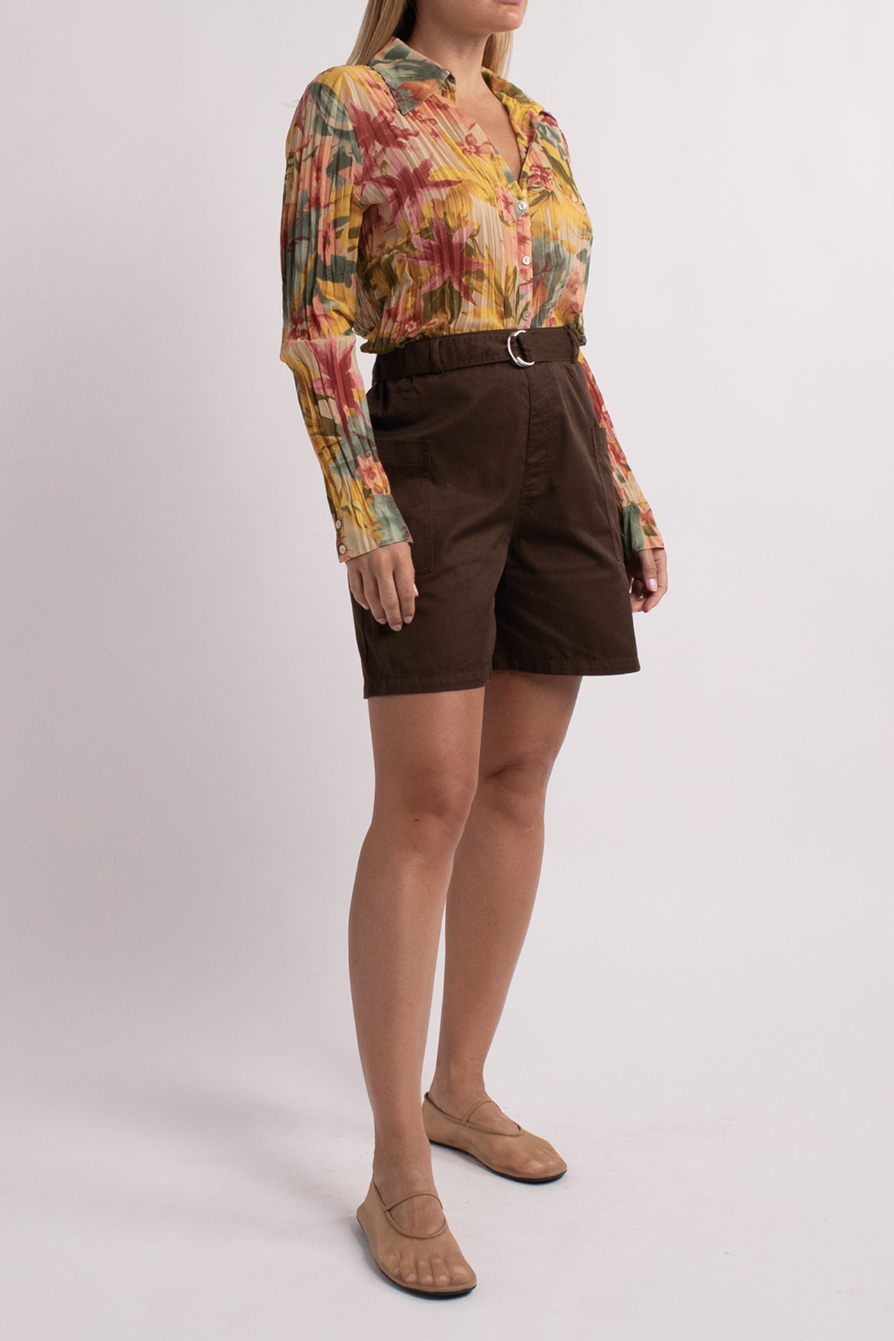 Brown Shorts with Belt