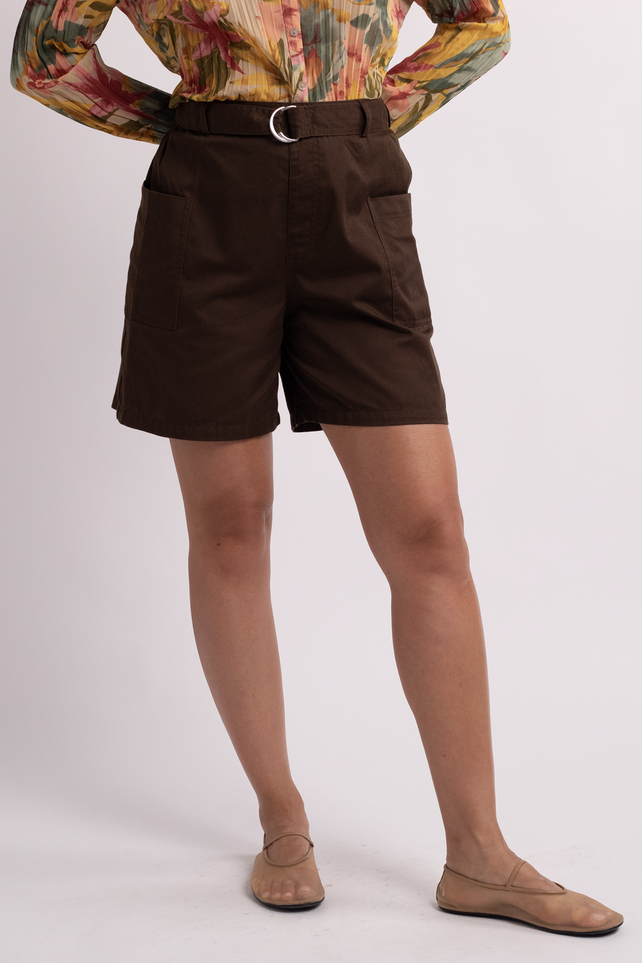 Brown Shorts with Belt