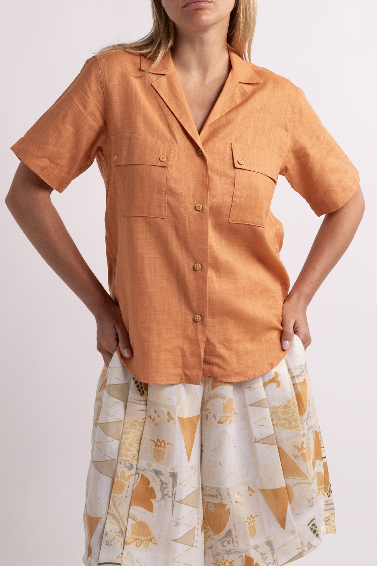 Vintage Christian Dior Orange Button Down Shirt