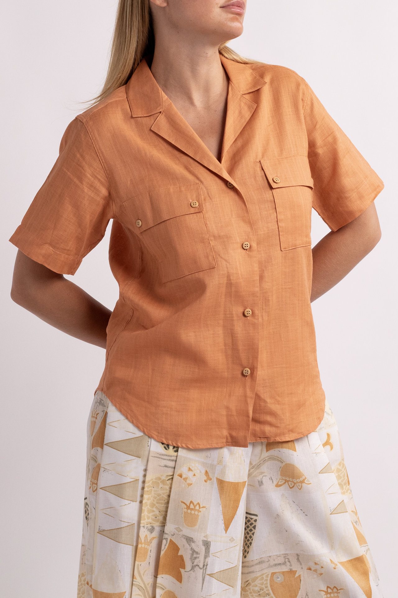 Vintage Christian Dior Orange Button Down Shirt