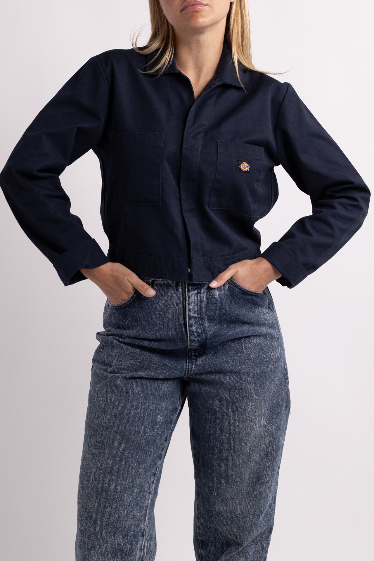 Dickie's Cropped Navy Blue Jacket