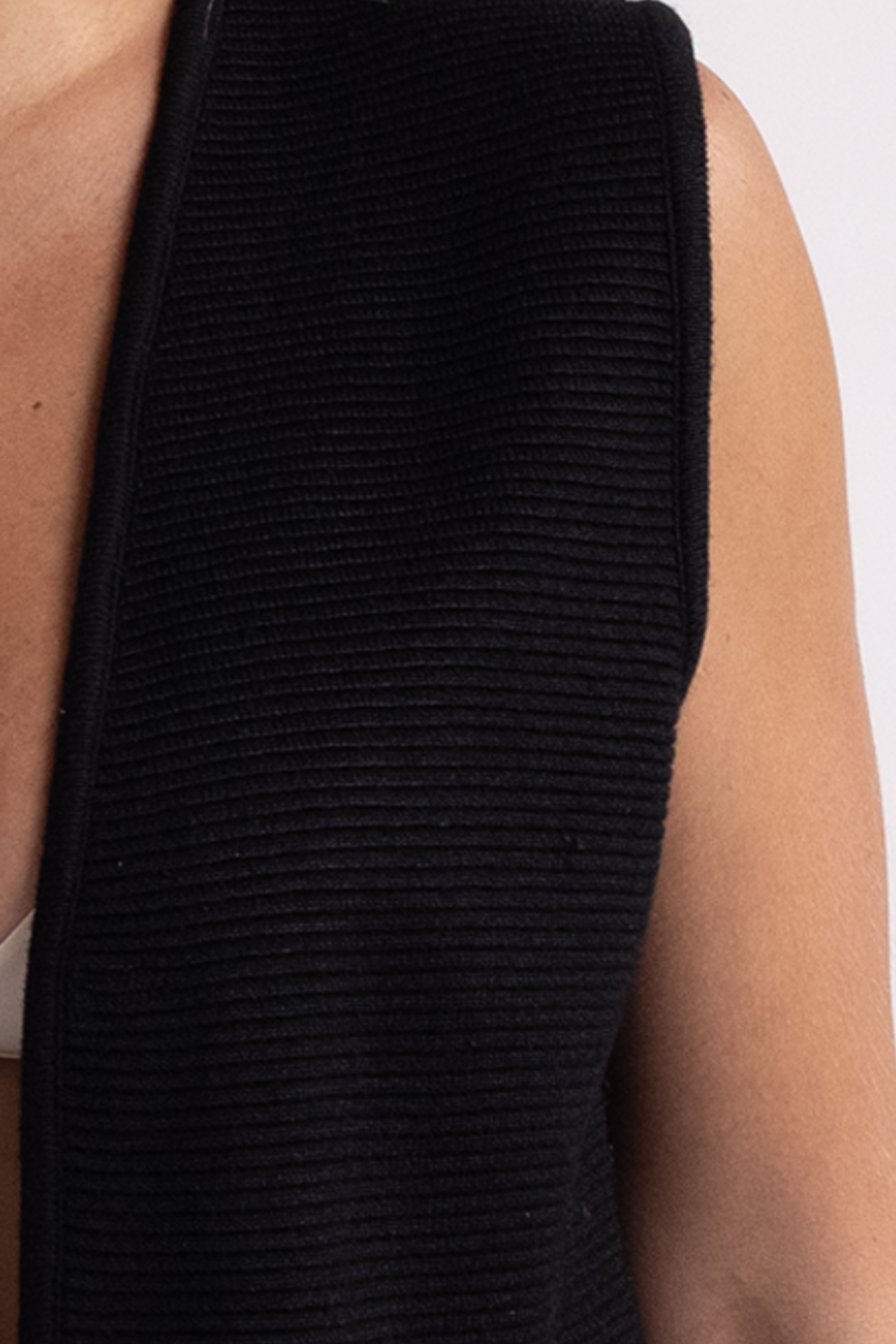 Black Vintage Open Vest Top