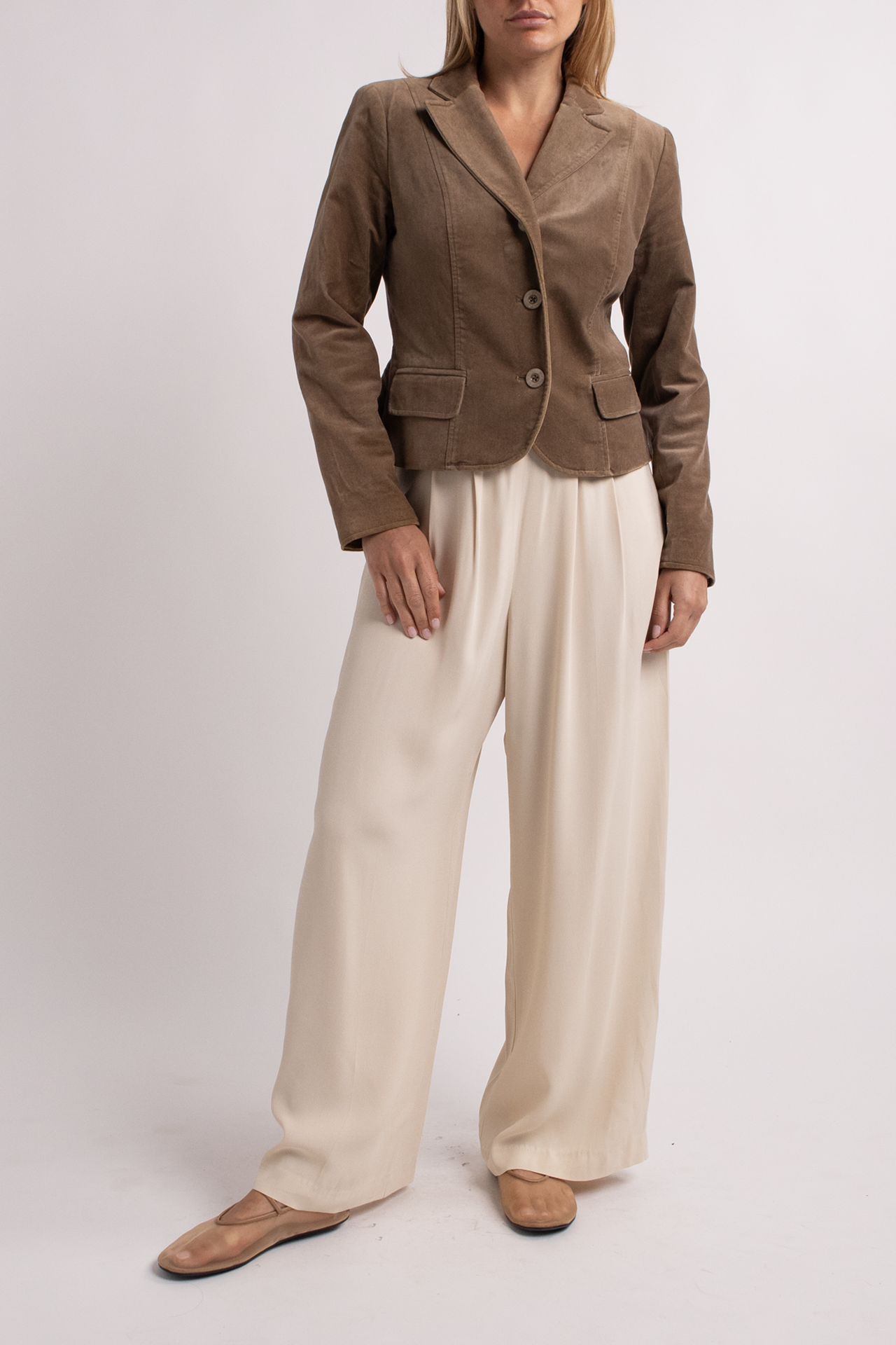 Gene Meyer Vintage Taupe Velvet Blazer