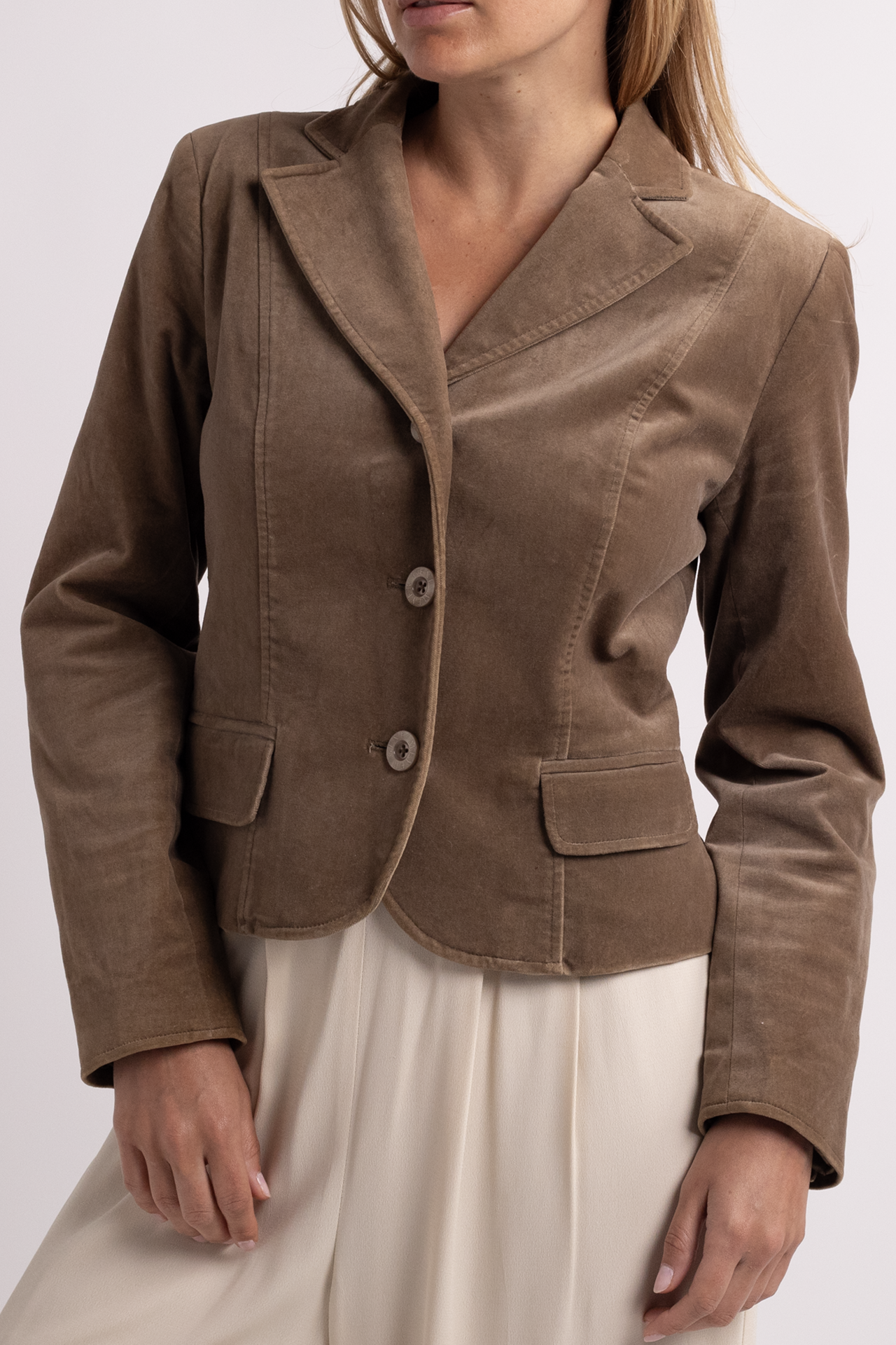 Gene Meyer Vintage Taupe Velvet Blazer