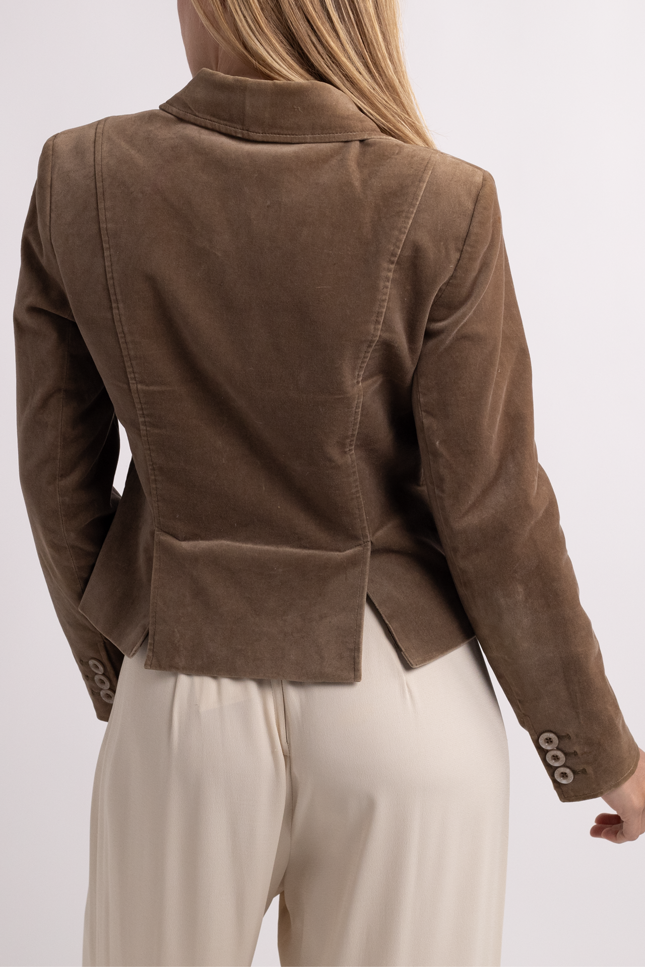 Gene Meyer Vintage Taupe Velvet Blazer