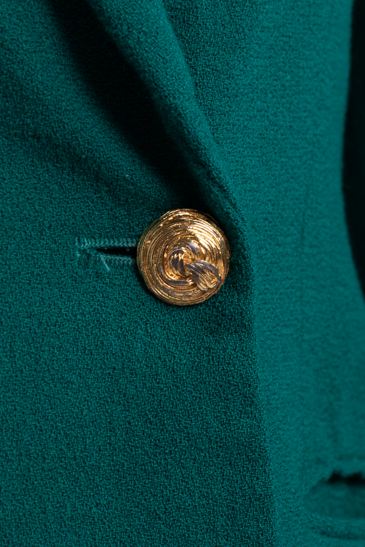 Vintage Jones NY Teal Wool Double Breasted Blazer