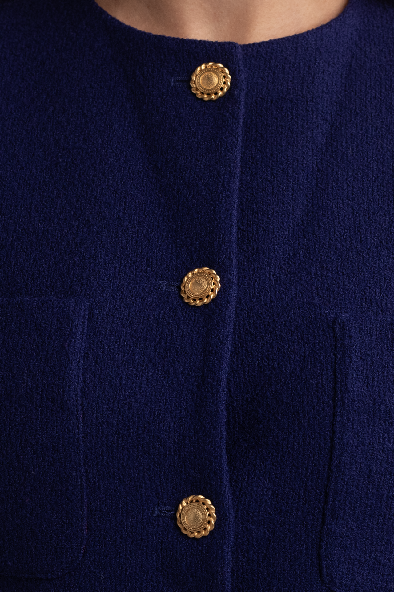 Vintage Jones NY Purple Blazer with Gold Buttons