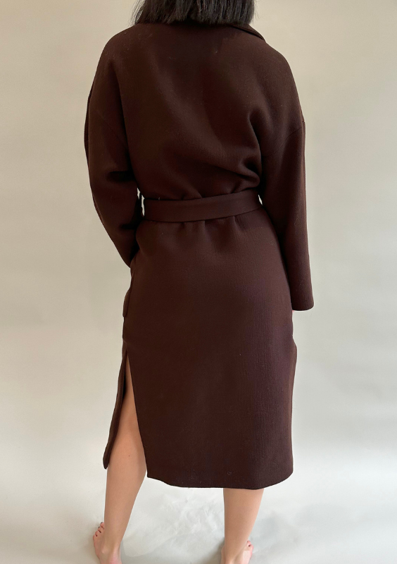 Brown Overcoat with Belt
