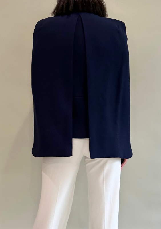 Alexis Navy Blue Cape Top
