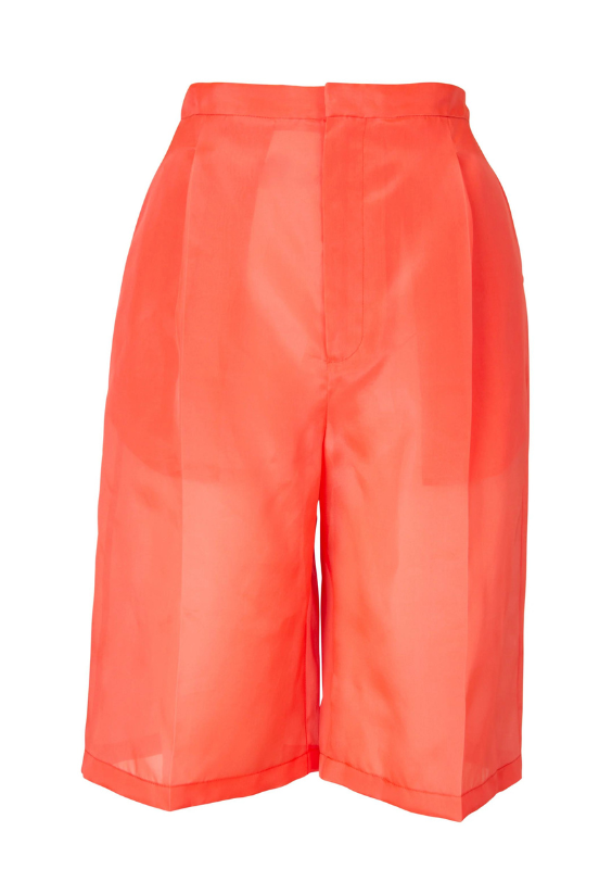 Sally LaPointe Neon High Waisted Long Shorts