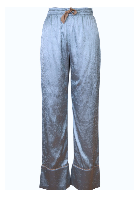 Danielle Frankel Crinkled Charmeuse Pants