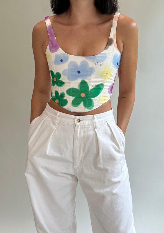 With Jean Floral Corset Top