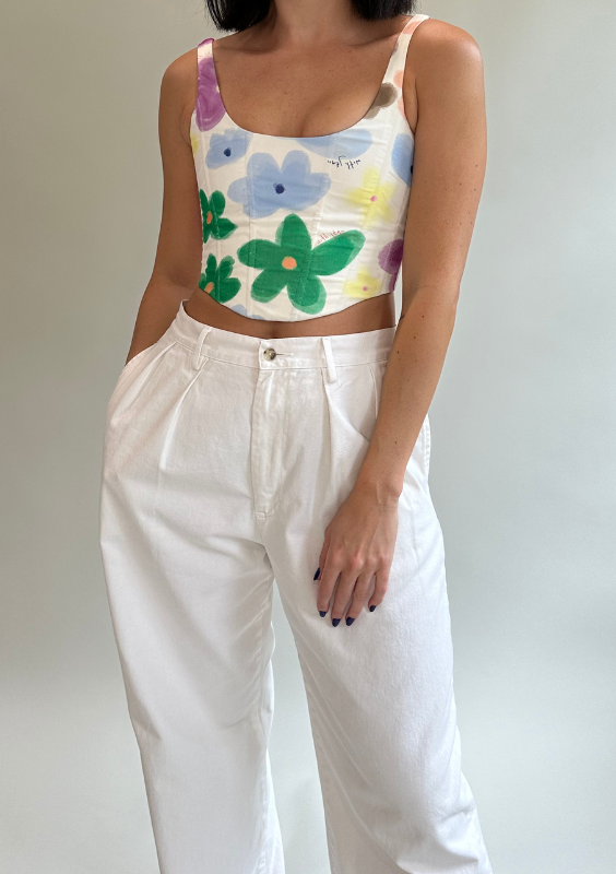 With Jean Floral Corset Top