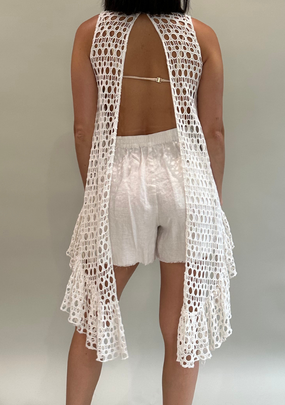 Alexis White Crochet Cover Up Top