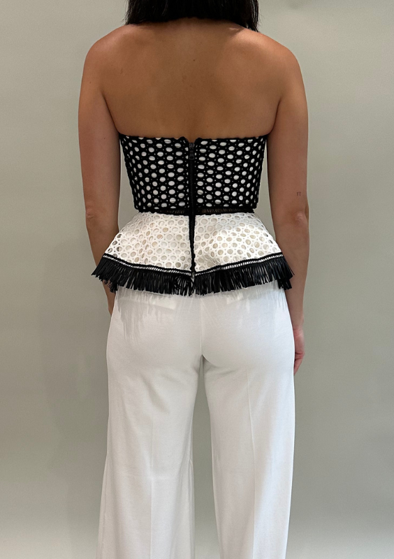 Alexis Silk Peplum Tube Top