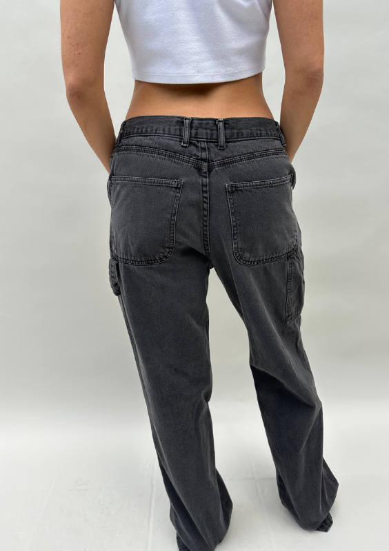Vintage Grand Kesseb Black Cargo Style Denim Pants