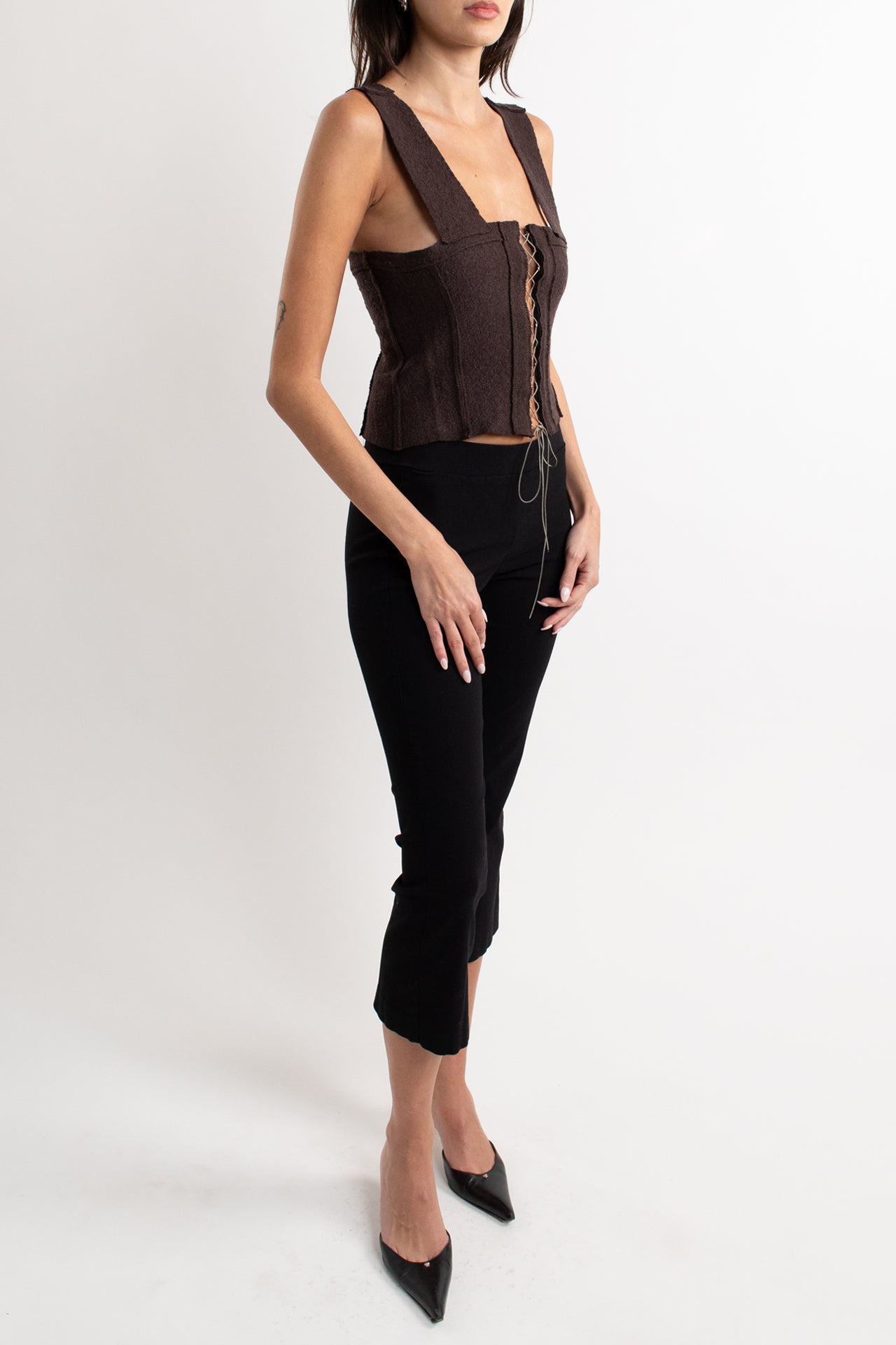 Brown Wool Handmade Corset Top