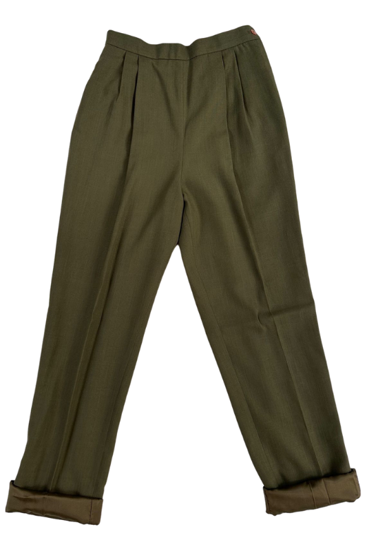 Vintage Olive Cuff Trousers