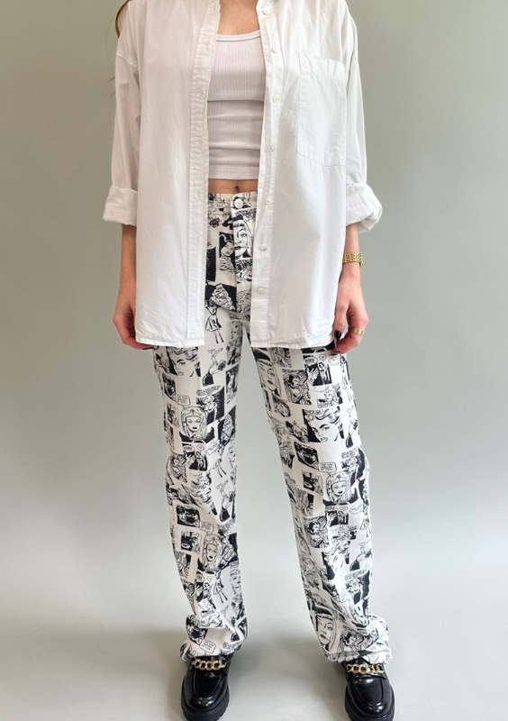 Reformation Printed Straight Leg Jeans