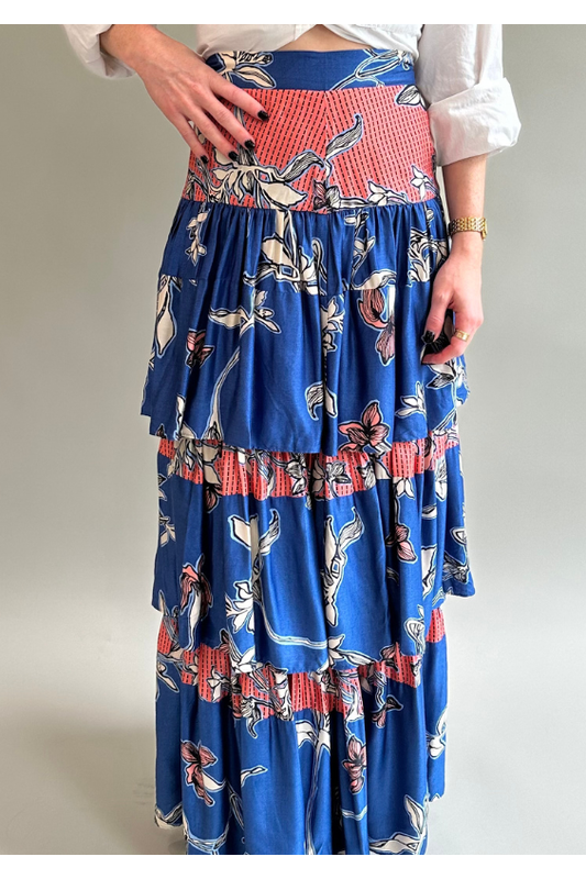 Alexis Floral Tiered Maxi Skirt