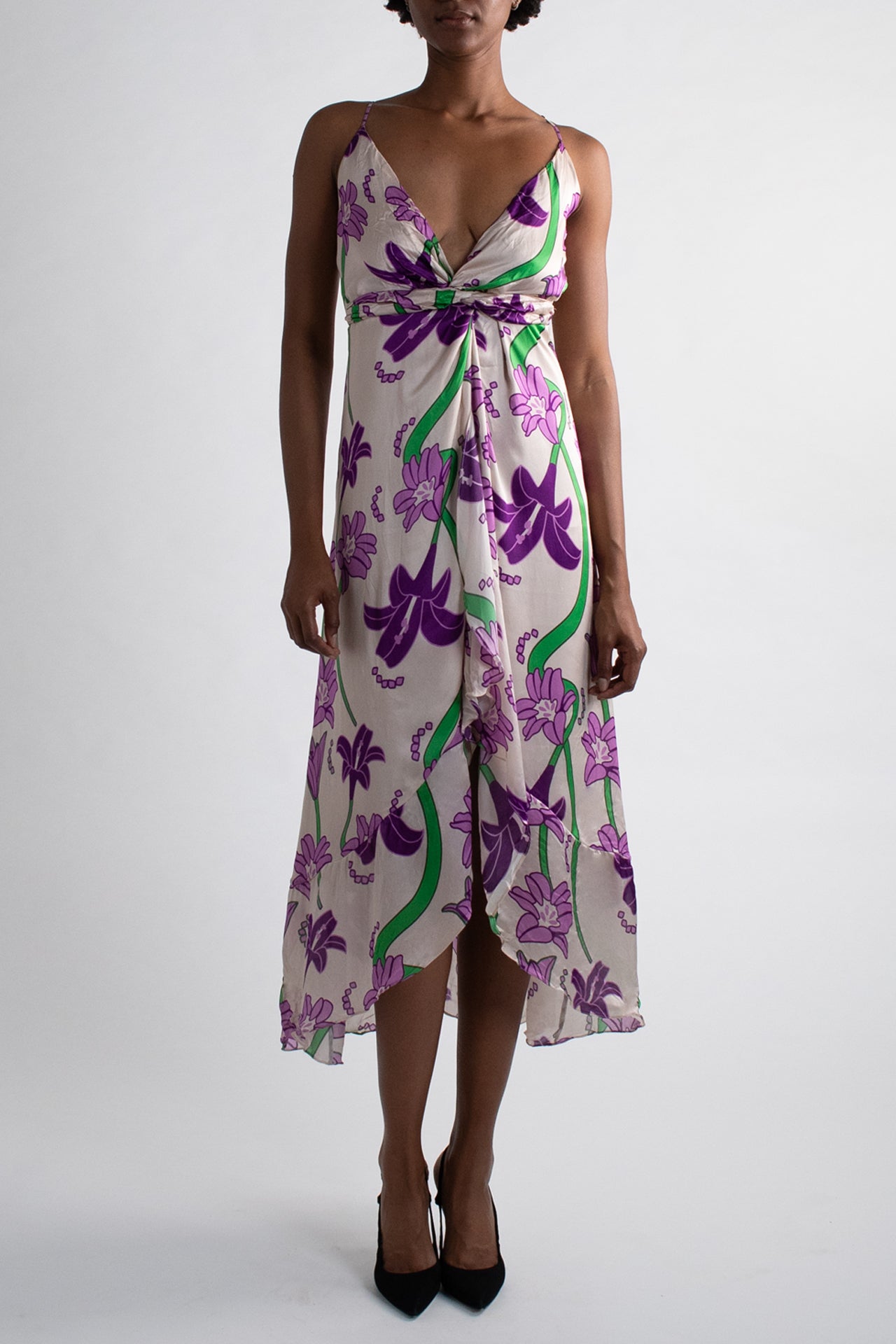 Purple & Green Floral Dress The Archive Project Purple & Green Floral Dress The Archive Project
