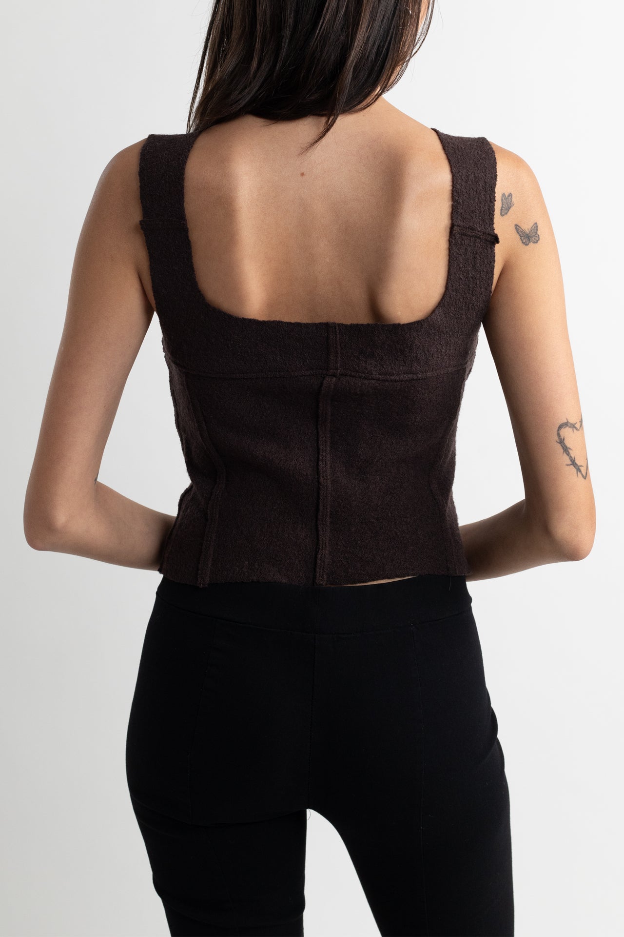 Brown Wool Handmade Corset Top