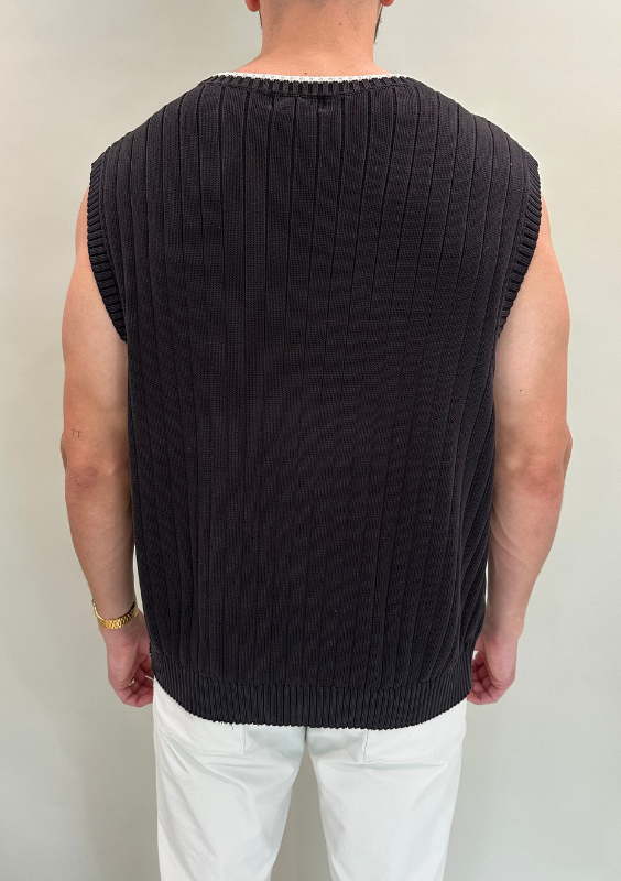 Vintage Club Room Black Knit Vest