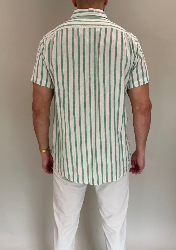 Striped Short Sleeve Button Down Shirt