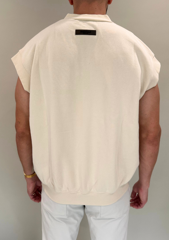 Essentials Beige V-Neck Vest