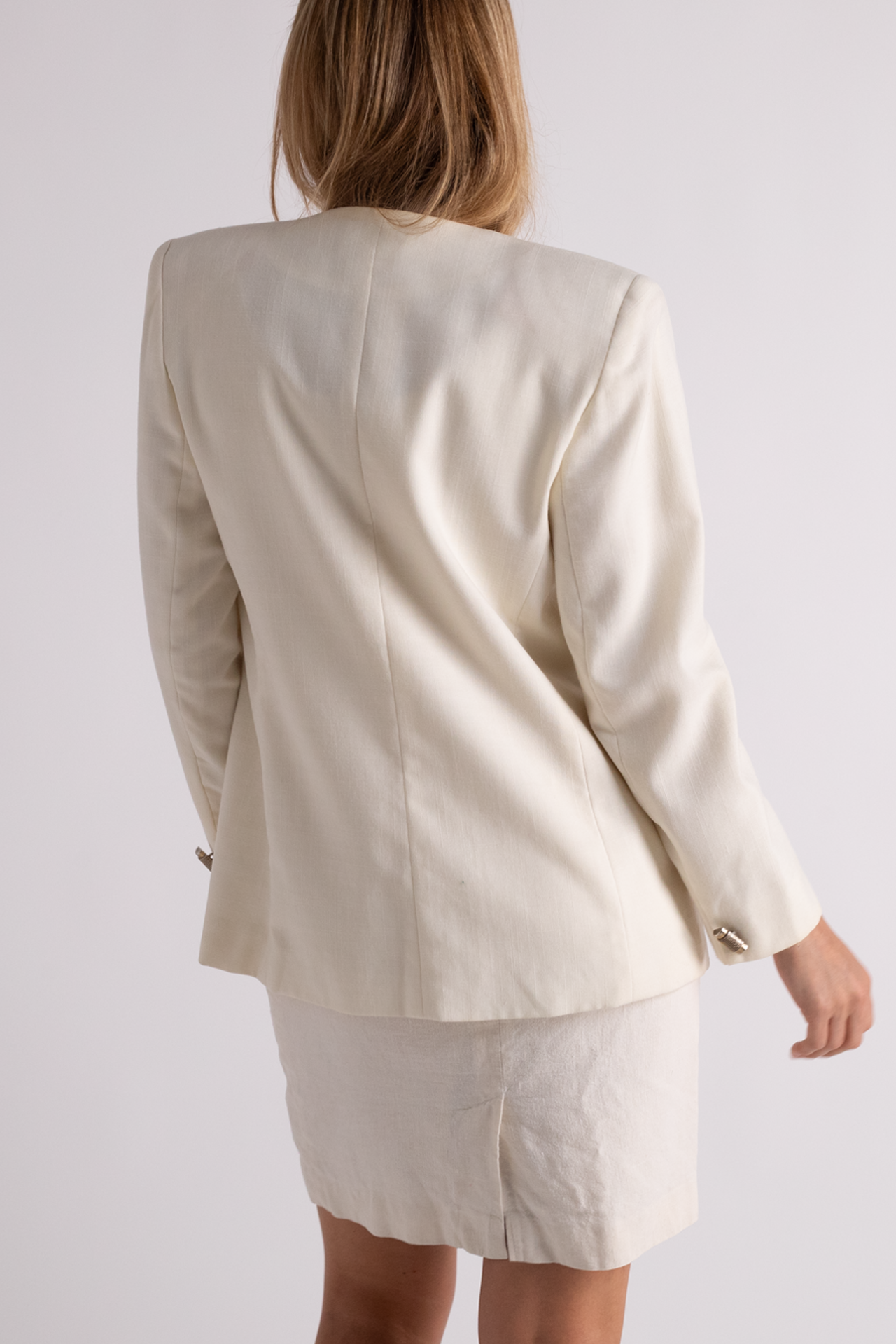 Vintage White Linen Blazer