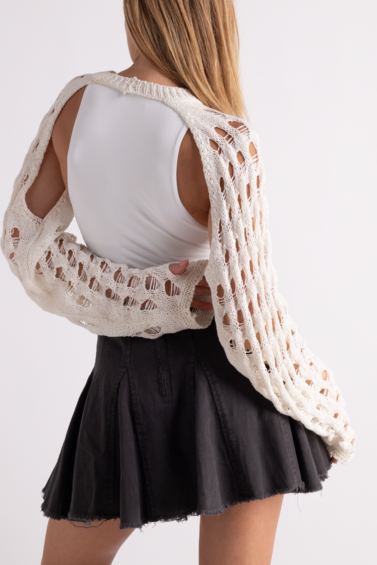 White Knitted Sleeves