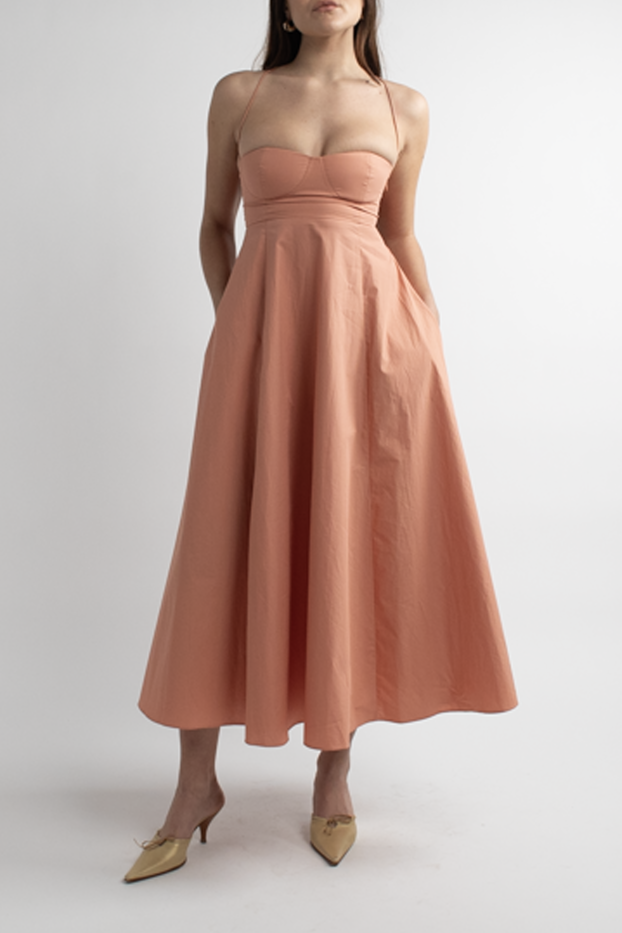 Coral Bubble Midi Dress