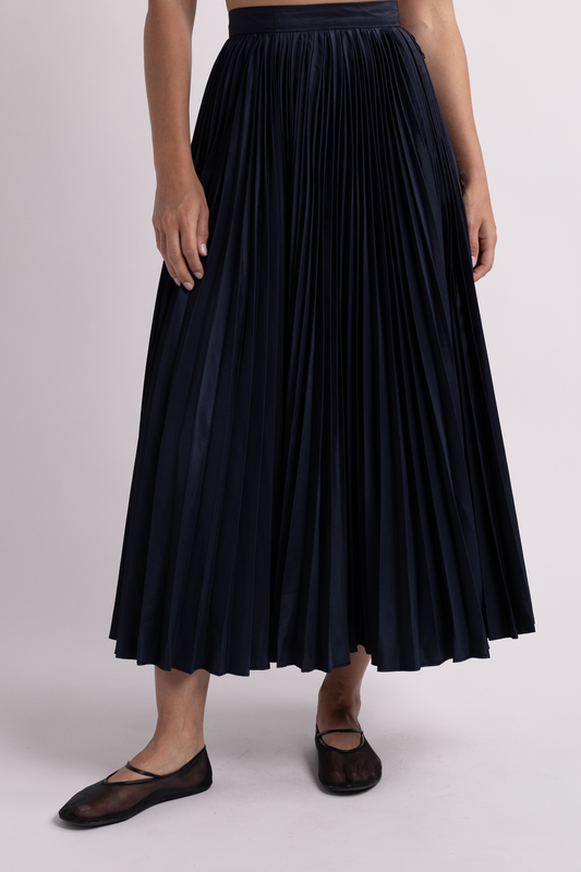 Vintage Maya Jornot Navy Pleated Skirt