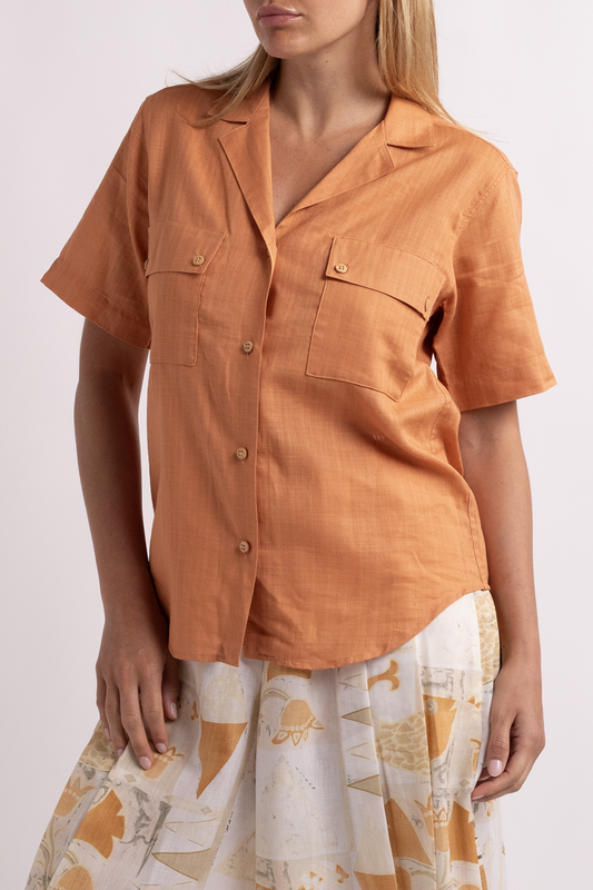 Vintage Christian Dior Orange Button Down Shirt