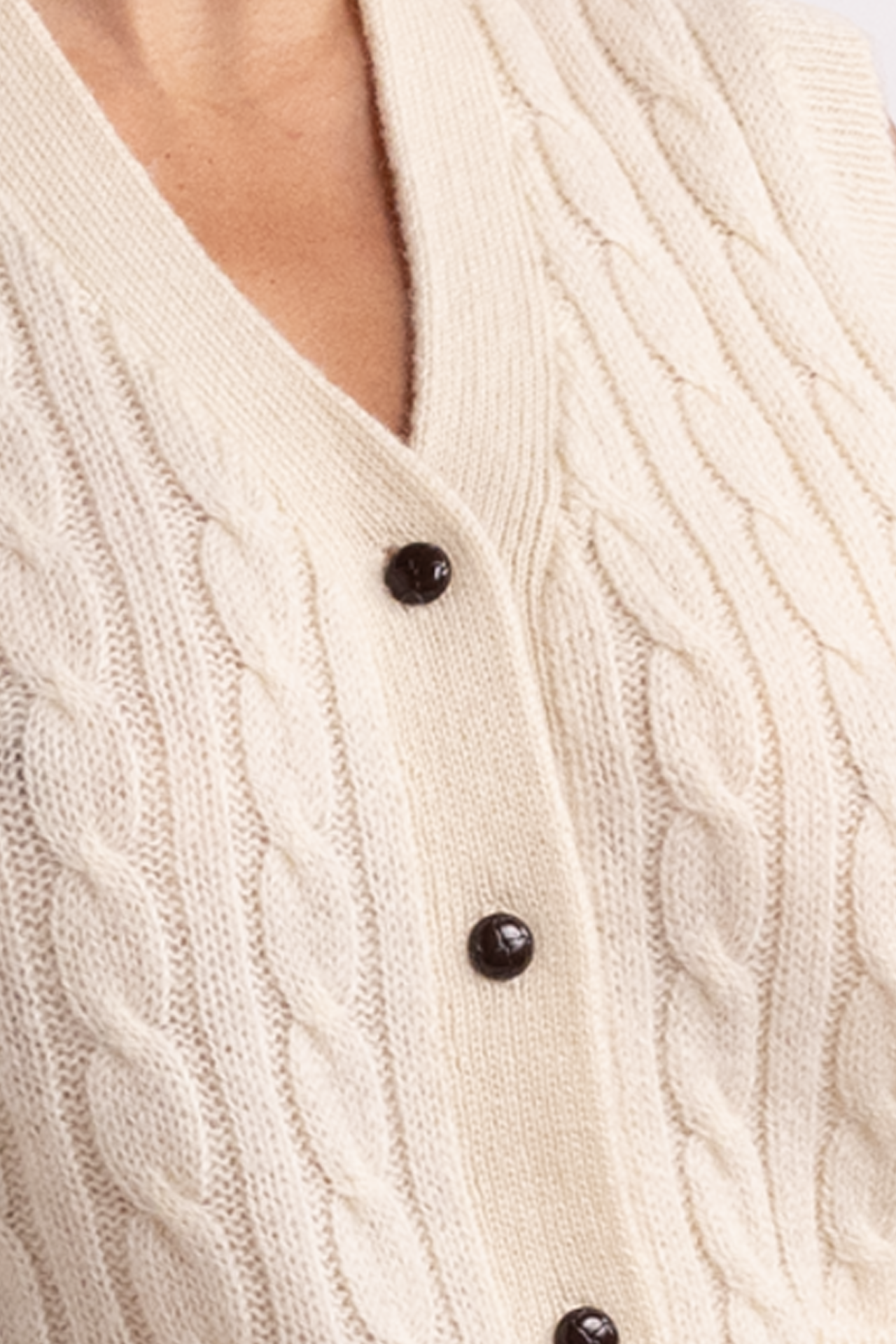 Vintage White Cable Knit Vest