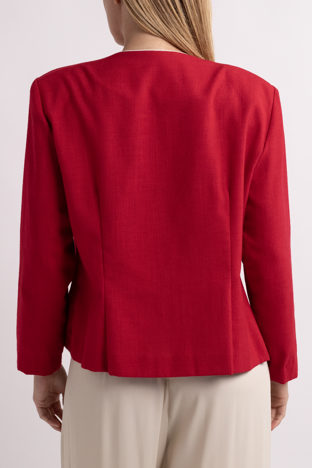 Vintage Red Blazer with White Trim