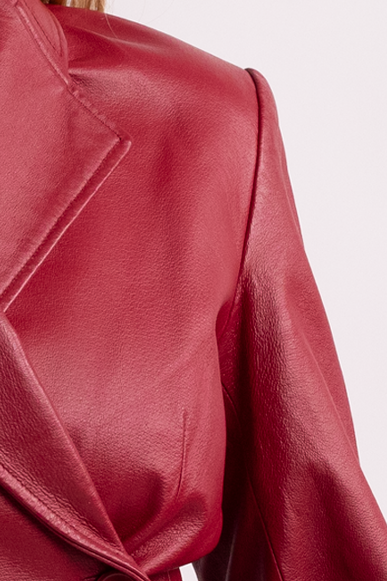 Vintage Red 100% Leather Blazer