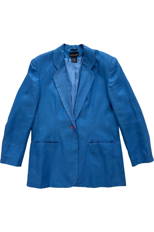 Vintage Blue Linen Herman Geist Blazer