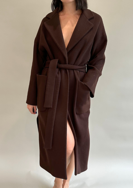 Brown Overcoat with Belt